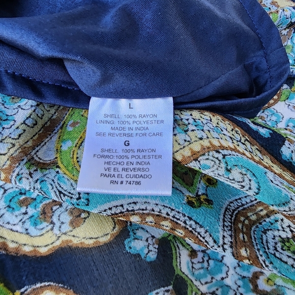 Patrons of Peace Sleeveless Shift Dress Handkerchief Boho Hi- Low Racerback L - Picture 12 of 13